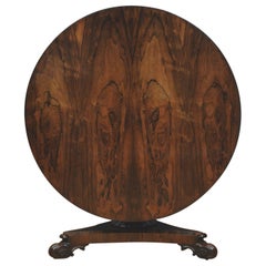 English William IV Rosewood Tilt Top Centre Table