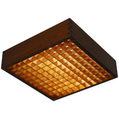 Elegantes lámparas de techo o empotrables de madera de pino modernas de mediados de siglo Suecia Años 70