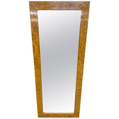 Mid-Century Modern Burled Wood Wall Mirror
