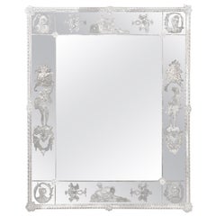 19th Century Etched Figural Venetian Mirror