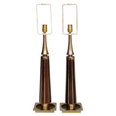 Mid Century Modern Table Lamps, a Pair