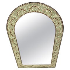 Vintage Mosaic Tiled Rounded Wall Mirror