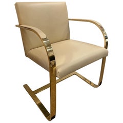 Mies Van der Rohe para Knoll Silla de escritorio Brno Flat Bar 255 de bronce pulido