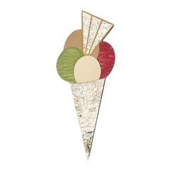 Werbe-Eiscreme-Wandspiegel aus der Mitte des Jahrhunderts, Deutschland 60er Jahre