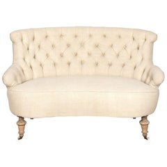 Antique Small 19th Century Swedish Buttoned Sofa