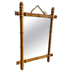 Miroir français ancien en faux bambou