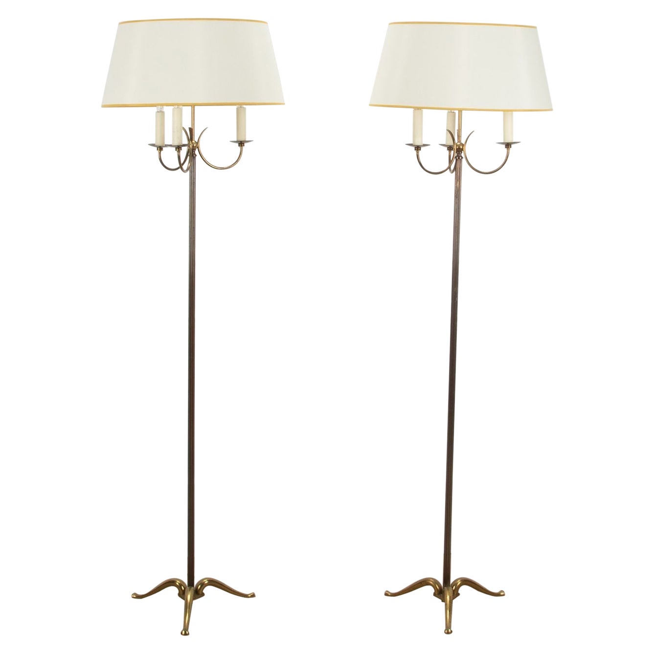Pair of Mid-Century French Floor Lamps For Sale