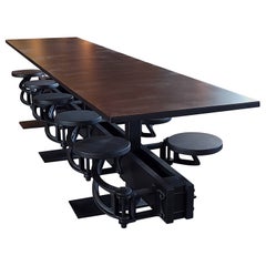The Original Swing-Out Seat Table – Triple Black with 10 Seats