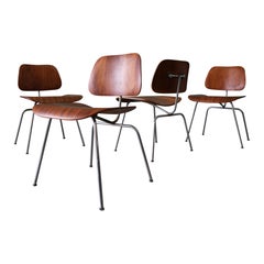 Early Eames for Herman Miller DCM Molded Dining Chair Set of Four