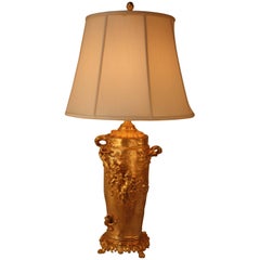 19th Century Doré Bronze Table Lamp by Gustave Joseph Cheret