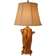 19th Century Doré Bronze Table Lamp by Gustave Joseph Cheret