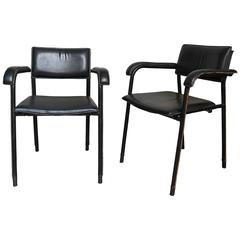 Rare Pair of Vintage Jacques Adnet Desk Armchairs 10