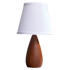 Danish Designer, Table Lamp, Teak, Brass, Denmark, 1950s