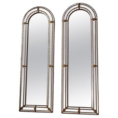 A Pair of Vintage Venetian Full Length Mirrors Hollywood Regency in Gold Spain