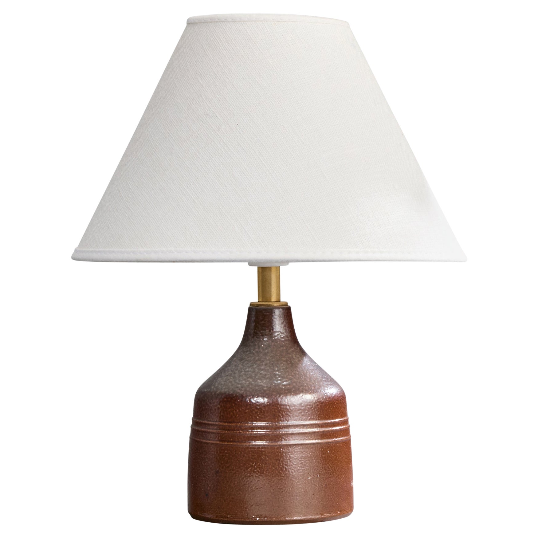 Lampe de bureau Yngve Blixt, grès, laiton, Suède, années 1960