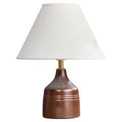 Yngve Blixt, Table Lamp, Stoneware, Brass, Sweden, 1960s