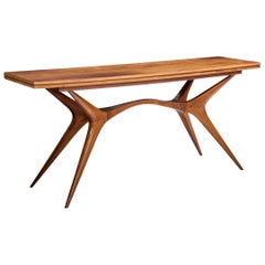 Trofelli & Favaro, Flip-top Console Table, Wood, Brazil, 1950s