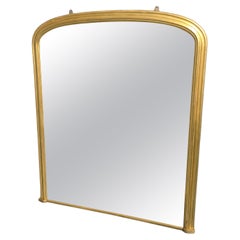 Miroir à trumeau à dessus arqué, doré, anglais