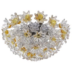 Plafonnier en verre soufflé italien, Murano, vers 1970
