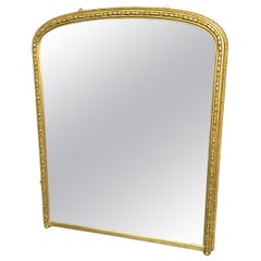 English Gilt Arched Top Overmantle Mirror