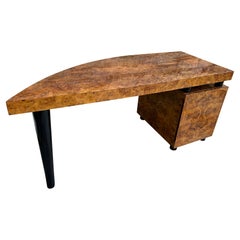 Magnificent Pace Collection Burl Wood Desk Leon Rosen