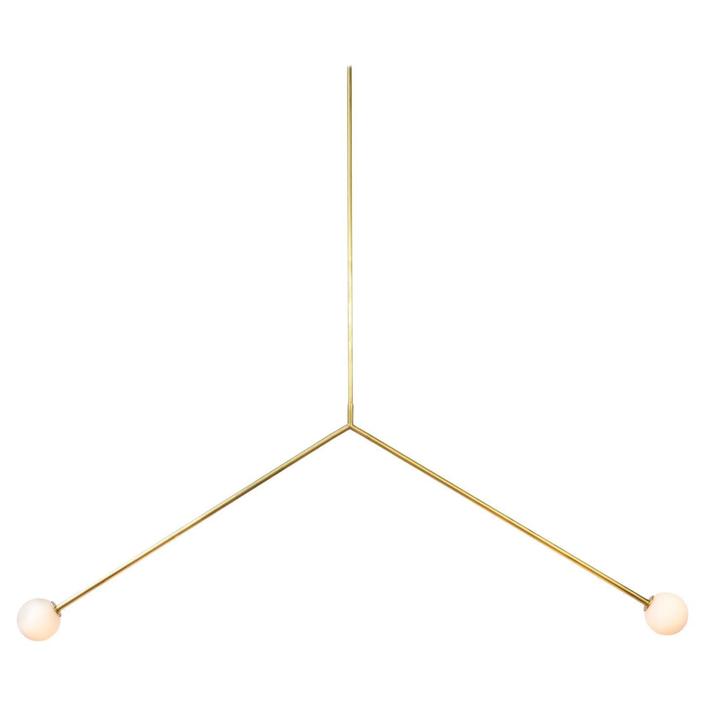 Lampada a sospensione Y, media, di Research.Lighting, ottone, vetro da 3 pollici, su ordinazione