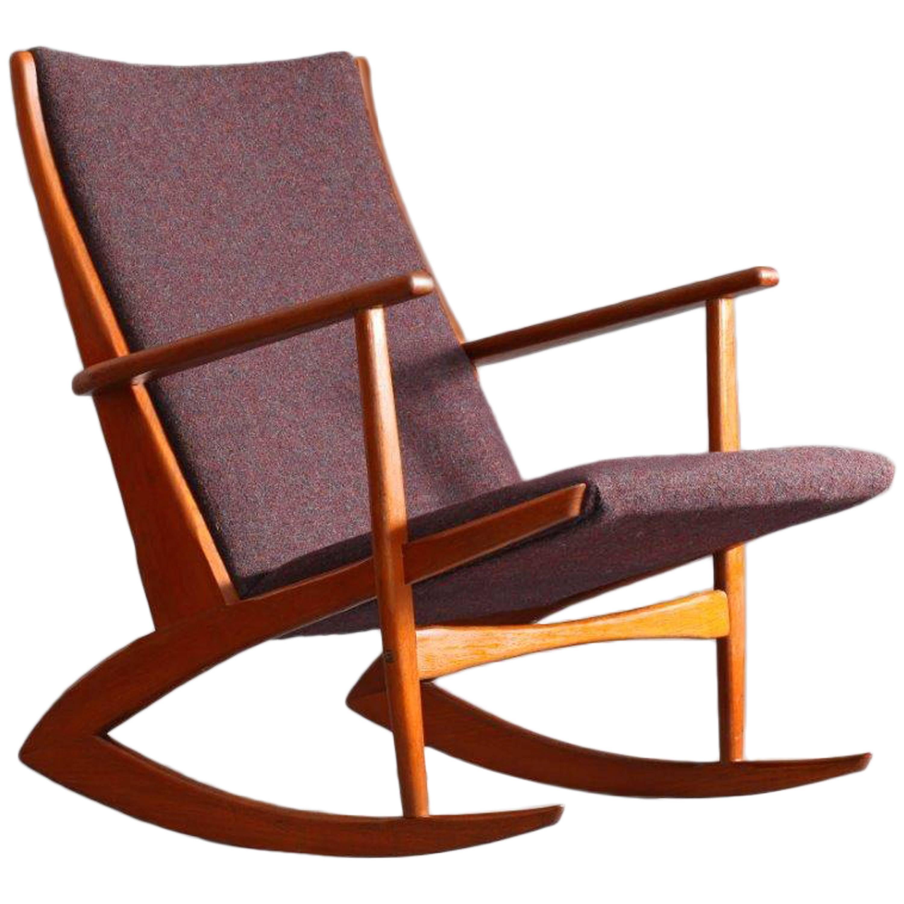 Rare Danish Teakwood Holger George Jensen Rocking Chair