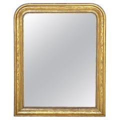 Large Louis Philippe Arch Top Gilt Mirror (H 42 3/4 x W 34 1/4)