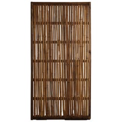 Puerta corredera japonesa antigua de bambú, panel artístico Object Mingei, puerta wabisabi（1）