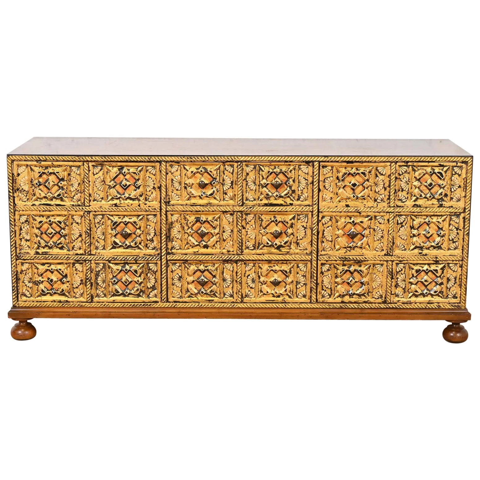 John Widdicomb Mediterrane Treasure Chest Niedrige Anrichte, 1960er Jahre im Angebot