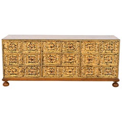 John Widdicomb Mediterranean Treasure Chest Low Credenza, 1960s