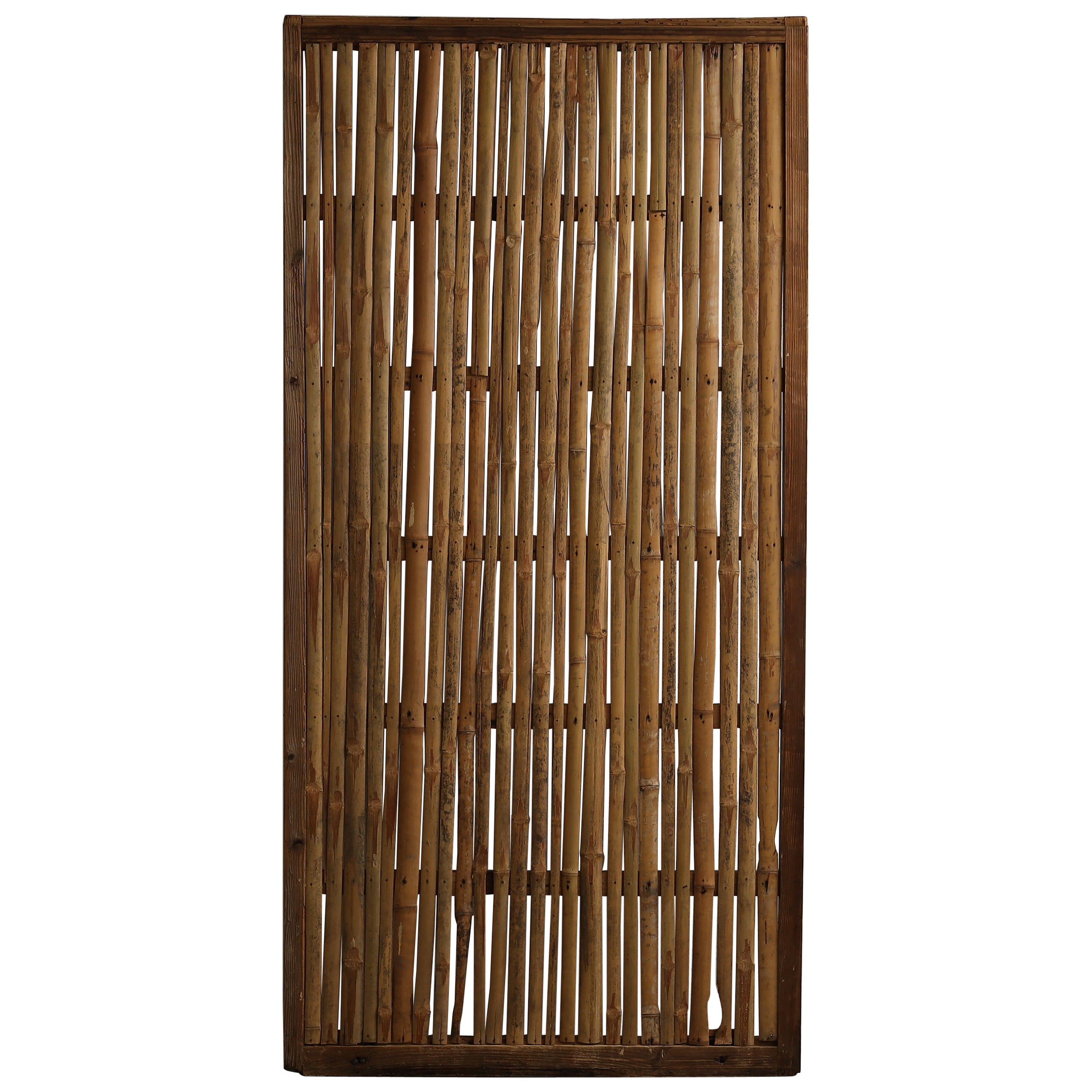 Puerta corredera japonesa antigua de bambú, panel artístico Object Mingei, puerta wabisabi（2）