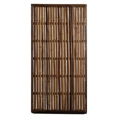 Puerta corredera japonesa antigua de bambú, panel artístico Object Mingei, puerta wabisabi（3）