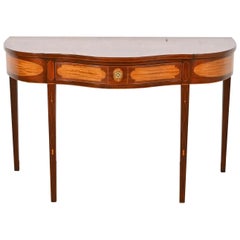 Kindel Furniture Federal Konsolentisch aus Mahagoni und Seidenholz mit Intarsien aus Mahagoni