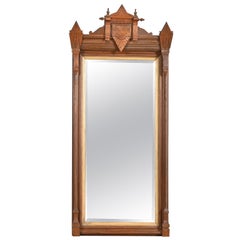 Herter Brothers Style Antique Victorian Eastlake Walnut and Parcel Gilt Mirror