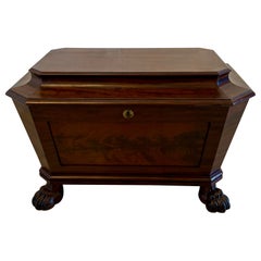 Antique Regency Quality Figured Mahogany Freestanding Wine Cooler