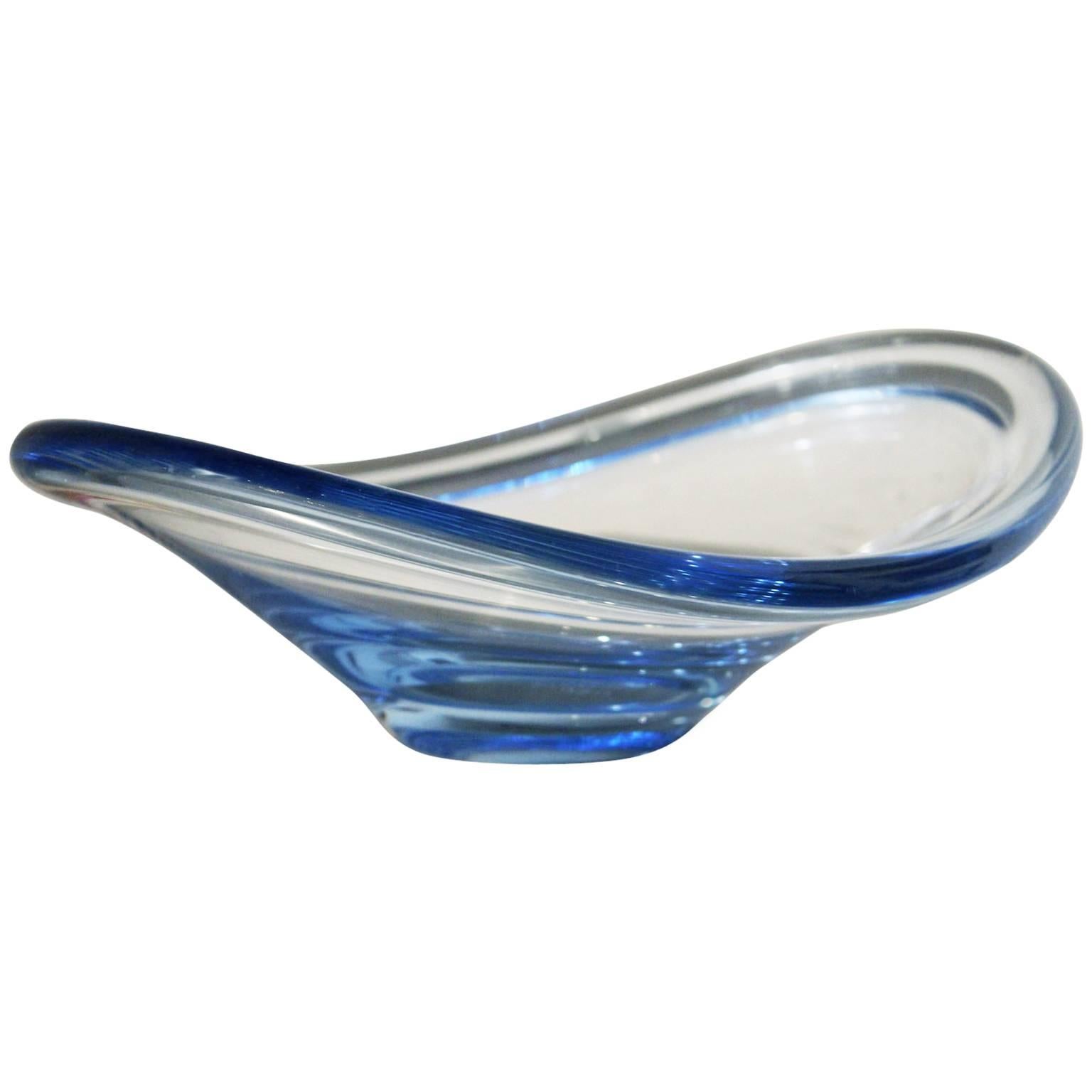 Scandinavian Holmegaard Selandia Bowl in Arctic Blue by Per Lutken