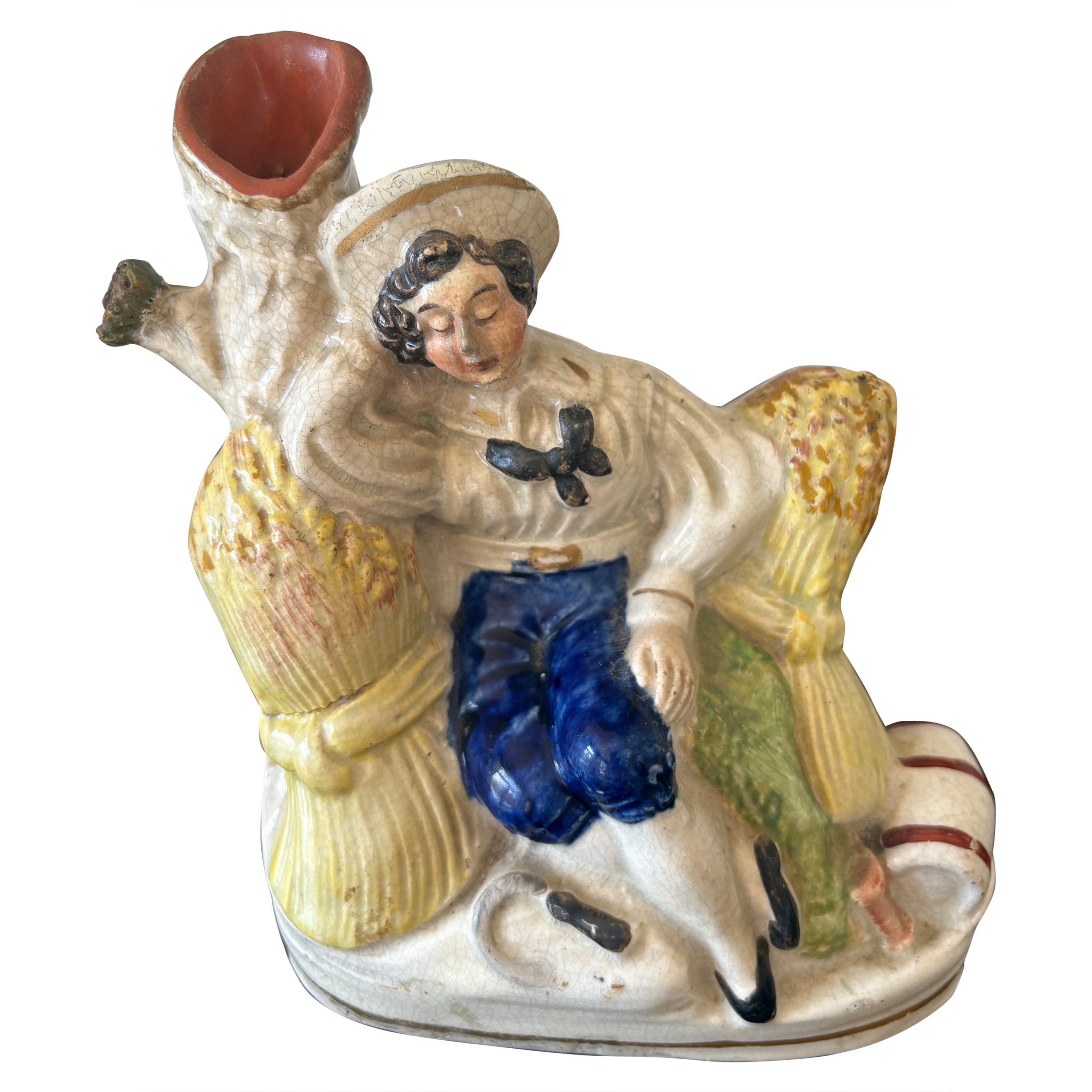 Antique Victorian Staffordshire Flatback Figure