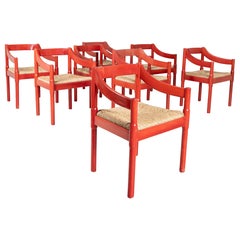 Carimate 8-chair set, Vico Magistretti, Cassina, 1959