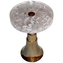 Round Brass Side Table with Resin Top
