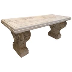 18th Century Marble Bench with Later Two Tone Marble Top 9