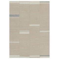 Kilim contemporáneo de Rug & Kilim con rayas de textura beige, topo y crema