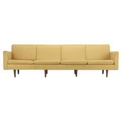 Vintage Mid-Century Danish Modern Long Sofa Designed by Johannes Aasbjerg Teak Legs