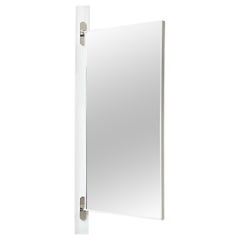 Miroir mural rectangulaire Porta avec charnières et cadre minimaliste blanc
