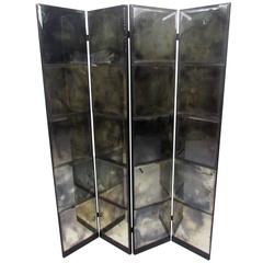 Unique Mid-Century Mirrored Room Divider