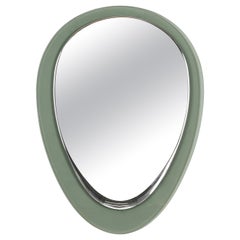 Sage Green Italian Oval Beveled Mirror by Cristal Arte, Italy 1960s