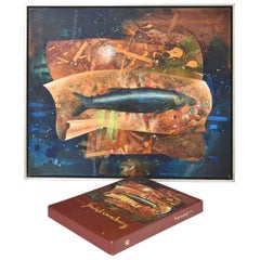 Yankel Ginzburg Oil Painting of Fish Featured on Book Binder