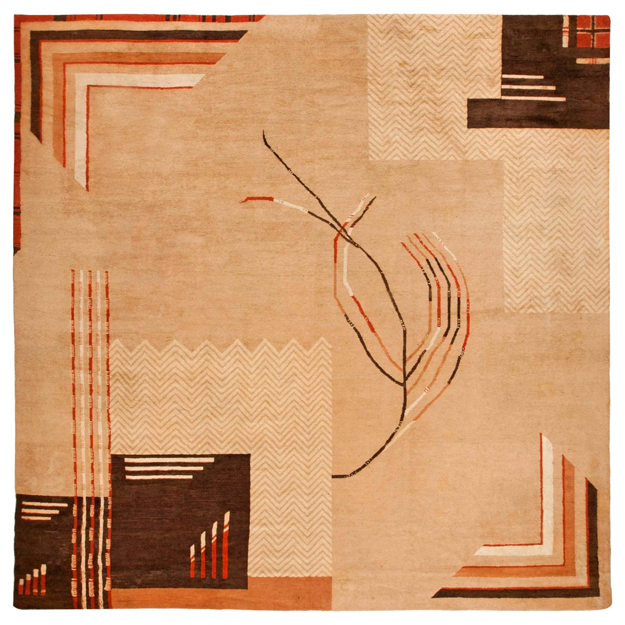 Doris Leslie Blau Vintage Art Deco Handwoven Wool Rug