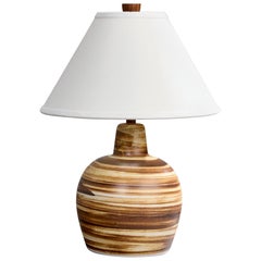 Jane & Gordon Martz, Tischlampe, Keramik, Nussbaum, USA, 1950er Jahre
