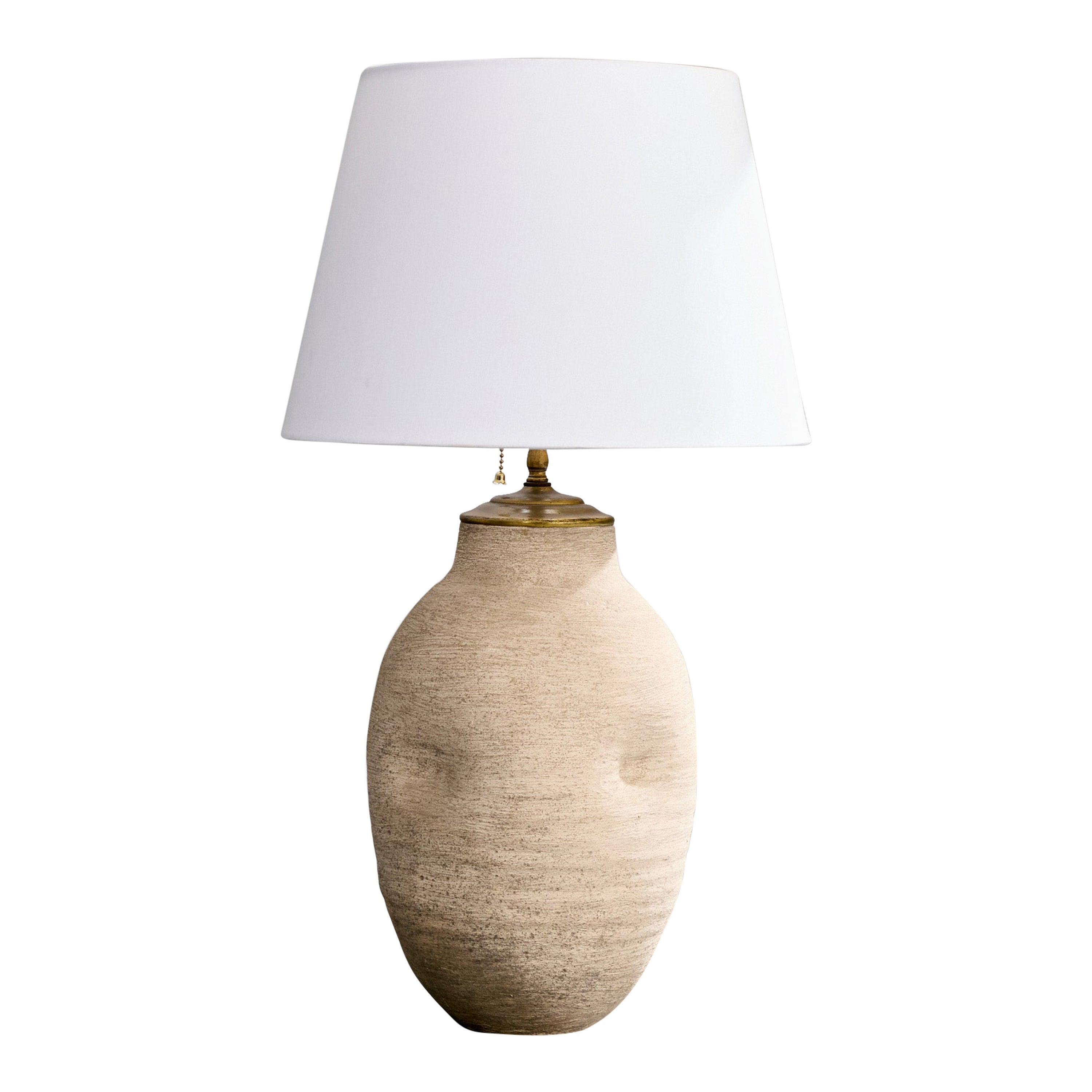 Amerikanische Designerin, Tischlampe, Keramik, Messing, USA, 1960er Jahre